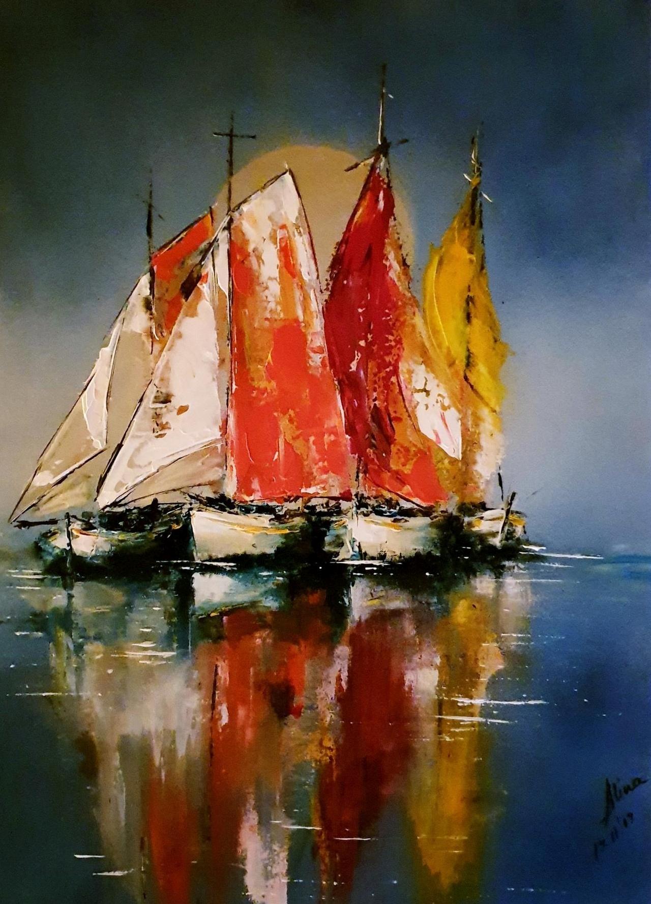 ArteDiAlina.com painting: Trapped moon